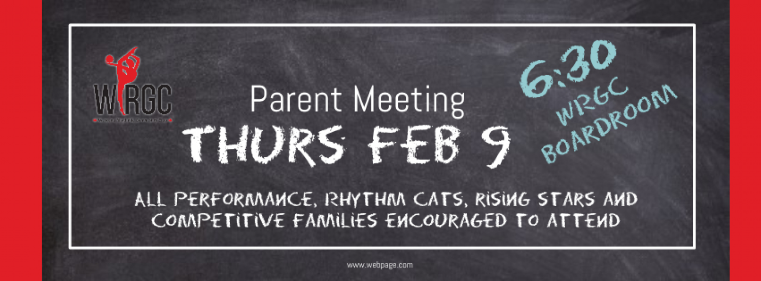 Parent Meeting This Thursday 6:30pm