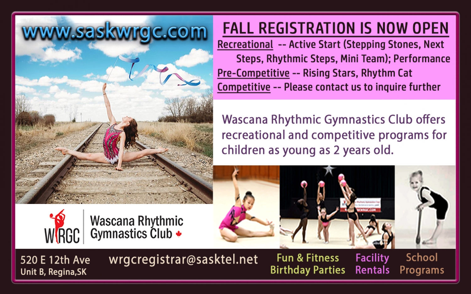 Look for our ad in the Leader Post's Fall Activity Guide